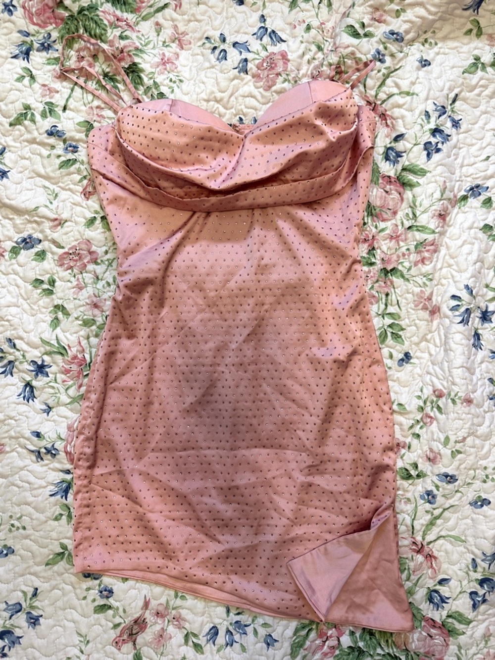 Oh Polly Pink Embellished Mini Dress